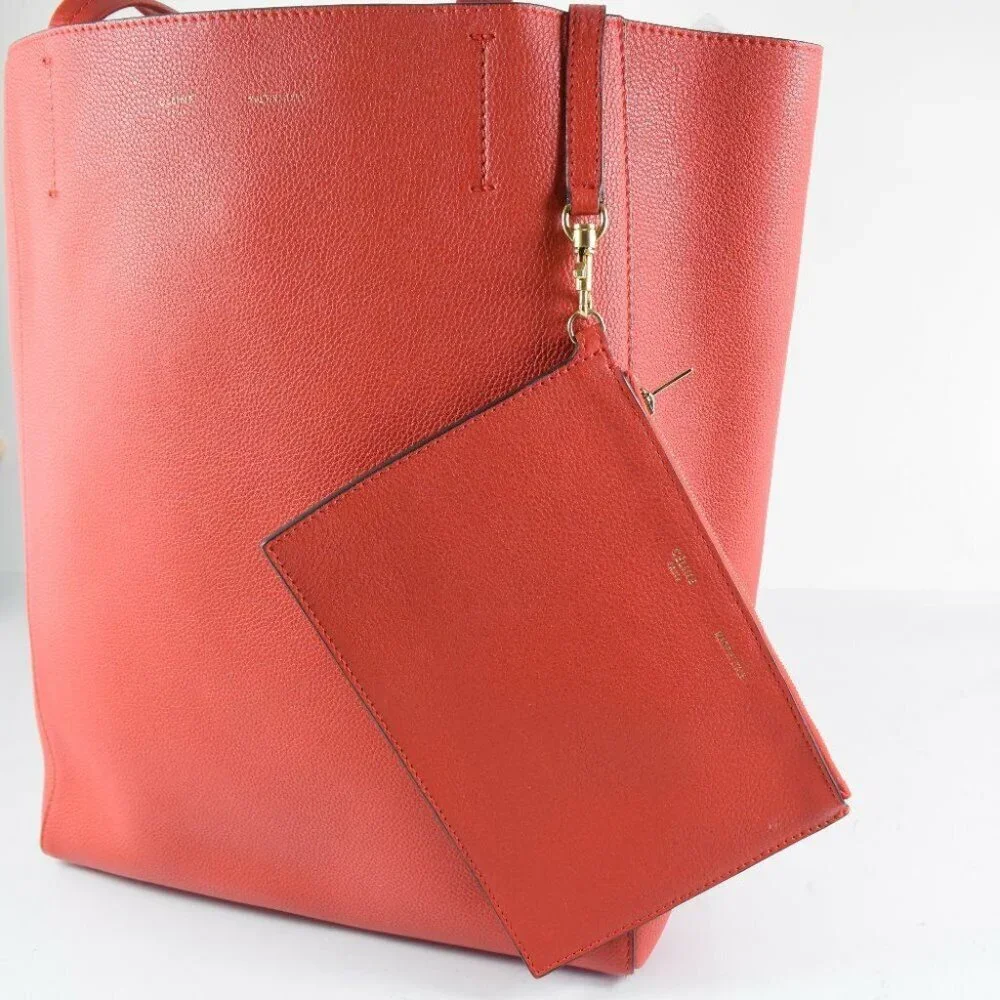 CELINE With porch Hippo phantom Tote Bag Red Calfskin Women